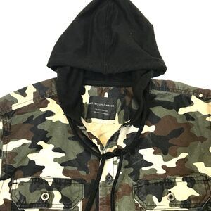 No Boundaries Mens Size XS Button Up Camo Long Sleeve Hoodie Camouflage